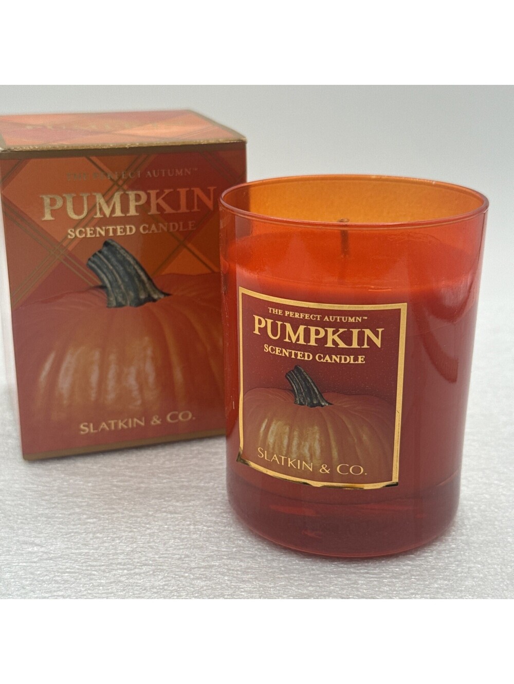 Slatkin & Co Homeworx Perfect Autumn Pumpkin 10oz Single-Wick Jar Candle New